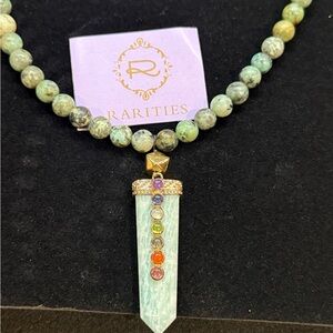 Rarities Multigem Pendant Beaded 30" Beaded Gemstone Necklace.  NEW IN BOX. RARE